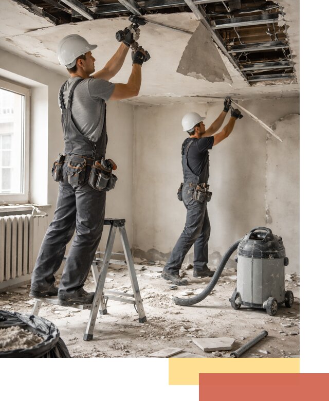 Демонтаж гипсокартонного потолка в Коврове быстро и аккуратно