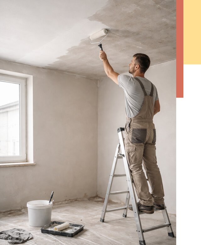 Грунтовка потолка в Коврове от 2558 руб. — быстро и недорого | ОТДЕЛОЧНИК-Квр