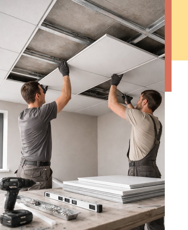 Монтаж кассетного потолка в Коврове от 4604 руб/м2 — установка и сборка | ОТДЕЛОЧНИК-Квр