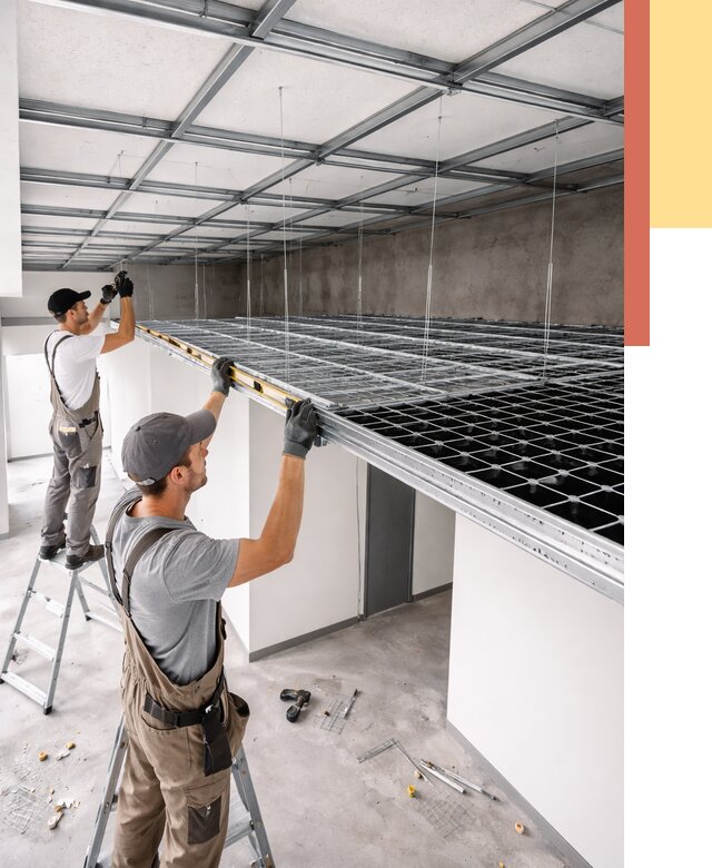 Монтаж потолка грильято в Коврове от 460 руб./м² — быстрая сборка под ключ | ОТДЕЛОЧНИК-Квр