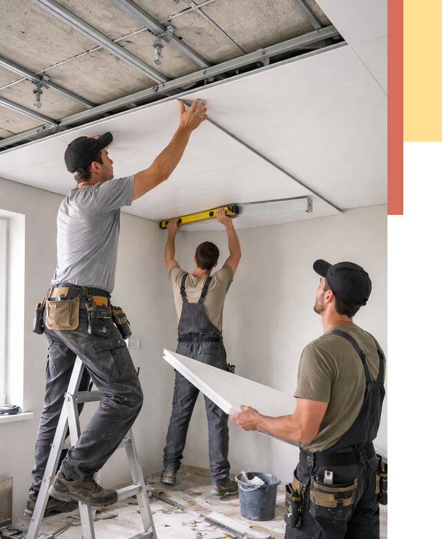 Монтаж потолка из ПВХ панелей в Коврове от 3581 руб./м2 — быстро и недорого | ОТДЕЛОЧНИК-Квр