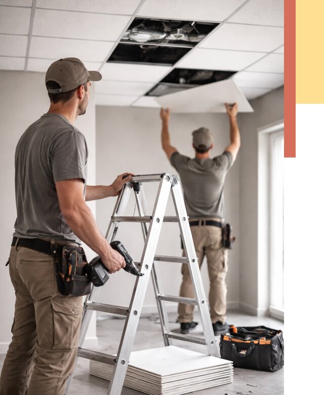 Обслуживание подвесного потолка в Коврове от 3581 руб. — быстро и недорого | ОТДЕЛОЧНИК-Квр