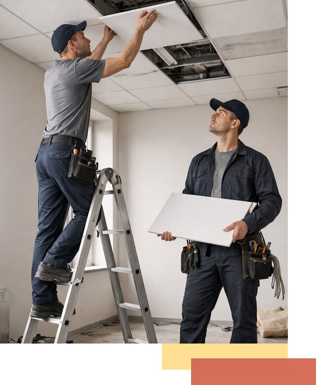 Обслуживание подвесного потолка в Коврове — ремонт и чистка