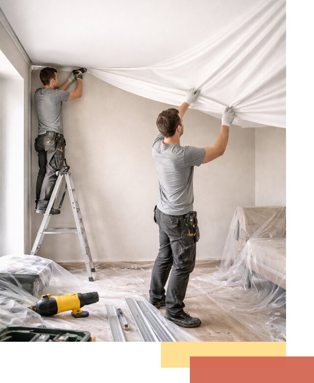 Монтаж тканевого натяжного потолка в Коврове недорого и быстро