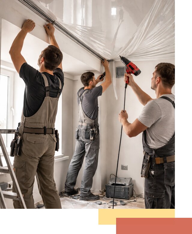 Монтаж глянцевого натяжного потолка в Коврове быстро и качественно