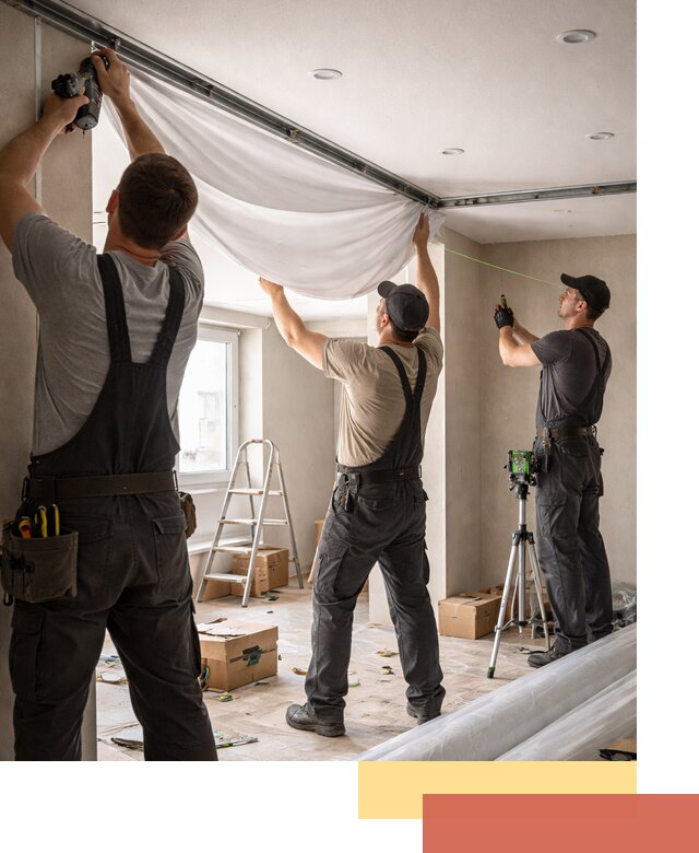 Монтаж парящего натяжного потолка под ключ в Коврове