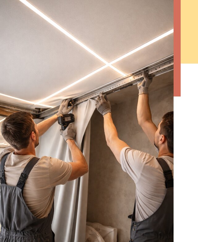 Монтаж натяжного потолка со световыми линиями в Коврове от 1228 руб. | ОТДЕЛОЧНИК-Квр