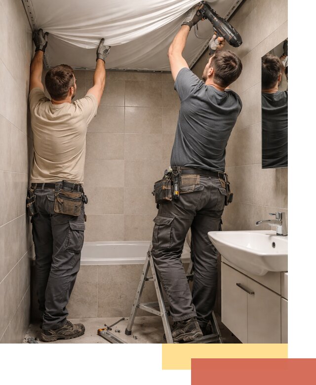 Монтаж натяжного потолка в ванной в Коврове быстро и качественно