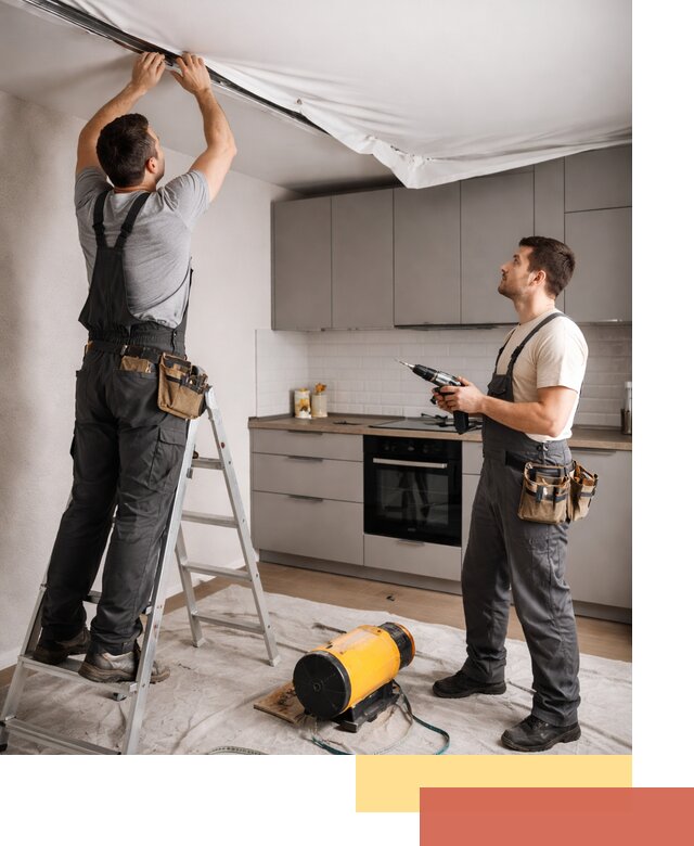 Монтаж натяжного потолка на кухне в Коврове