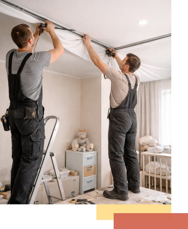 Монтаж натяжного потолка в детской комнате в Коврове