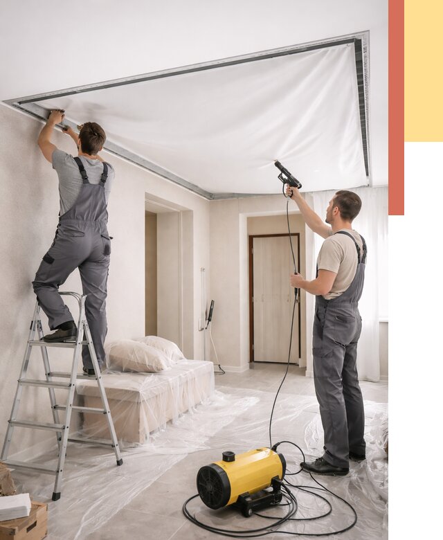 Монтаж натяжного потолка в прихожей в Коврове от 2711 руб. под ключ | ОТДЕЛОЧНИК-Квр