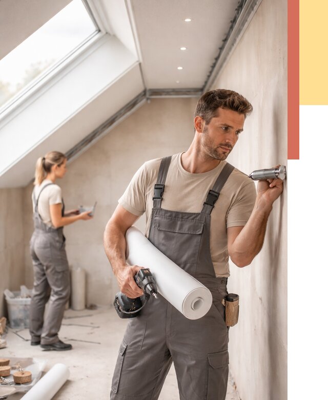 Монтаж натяжного потолка на мансарде в Коврове от 3581 руб. | ОТДЕЛОЧНИК-Квр