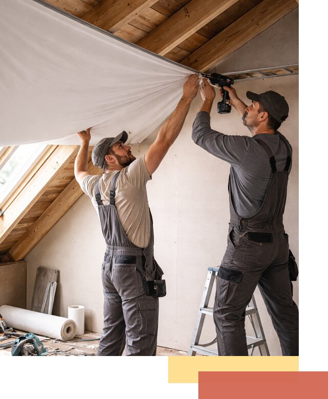 Монтаж натяжного потолка в мансарде в Коврове