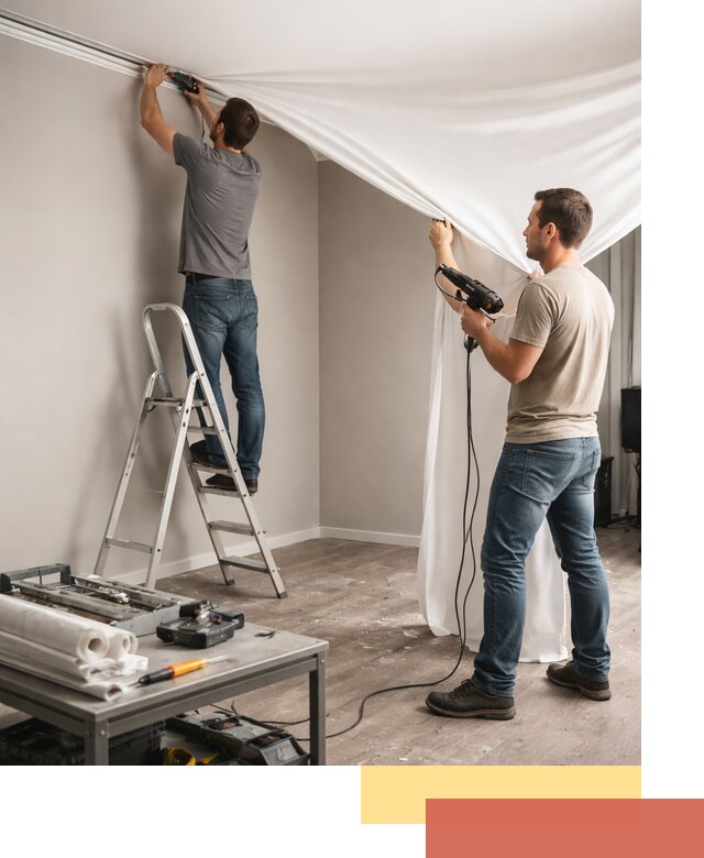 Монтаж натяжного потолка в студии в Коврове