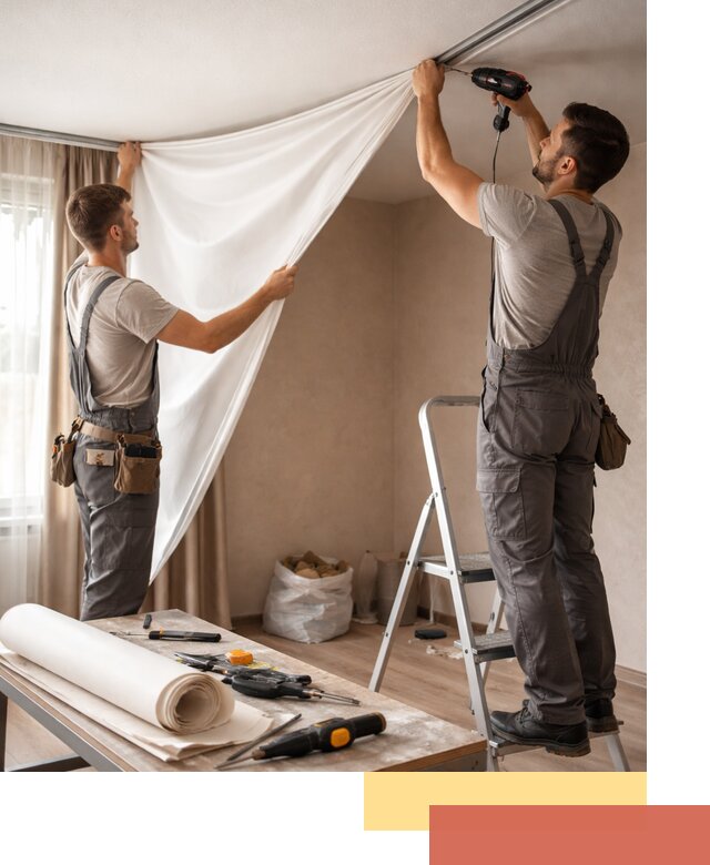 Замена полотна натяжного потолка в Коврове быстро и качественно