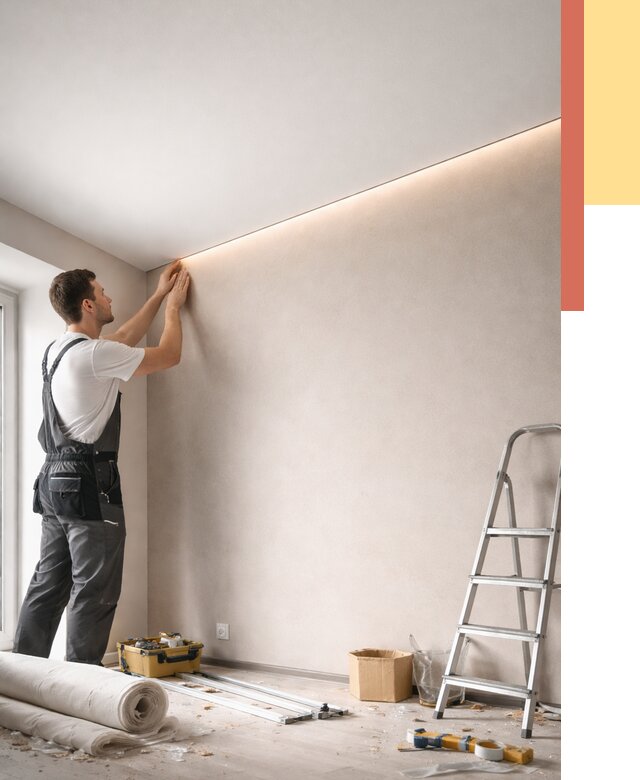 Теневые натяжные потолки в Коврове от 8390 руб. под ключ | ОТДЕЛОЧНИК-Квр