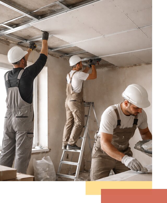 Одноуровневый потолок из гипсокартона в Коврове — монтаж и отделка