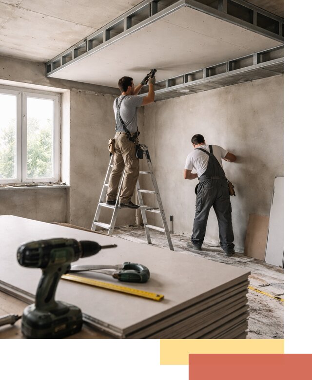 Двухуровневый потолок из гипсокартона в Коврове