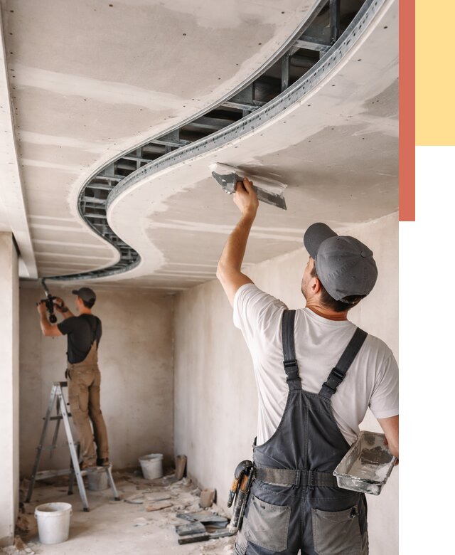 Криволинейный потолок из гипсокартона в Коврове от 2149 руб./м2 | ОТДЕЛОЧНИК-Квр