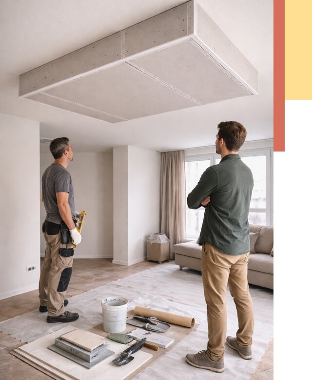 Короб на потолке из гипсокартона в Коврове от 2251 руб. — монтаж и услуги под ключ | ОТДЕЛОЧНИК-Квр