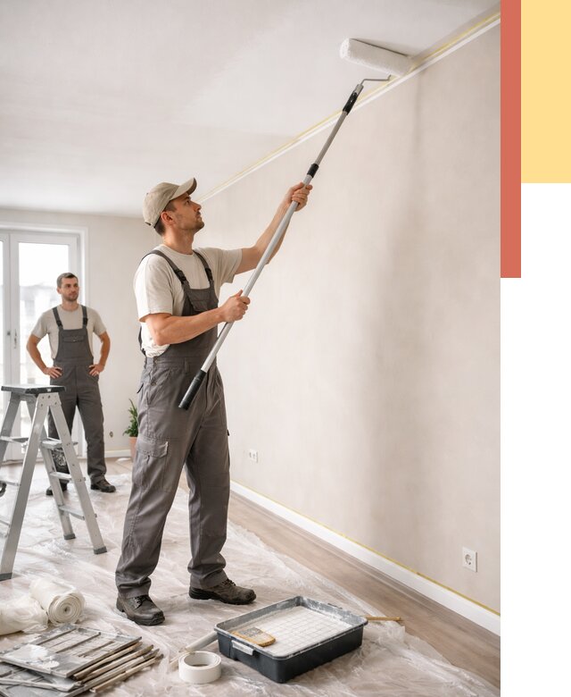 Покраска потолка из гипсокартона в Коврове от 4604 руб./м2 — услуги под ключ | ОТДЕЛОЧНИК-Квр