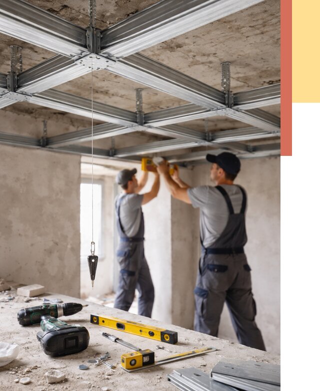 Монтаж каркаса потолка из профиля в Коврове от 4604 руб. — услуги ОТДЕЛОЧНИК-Квр