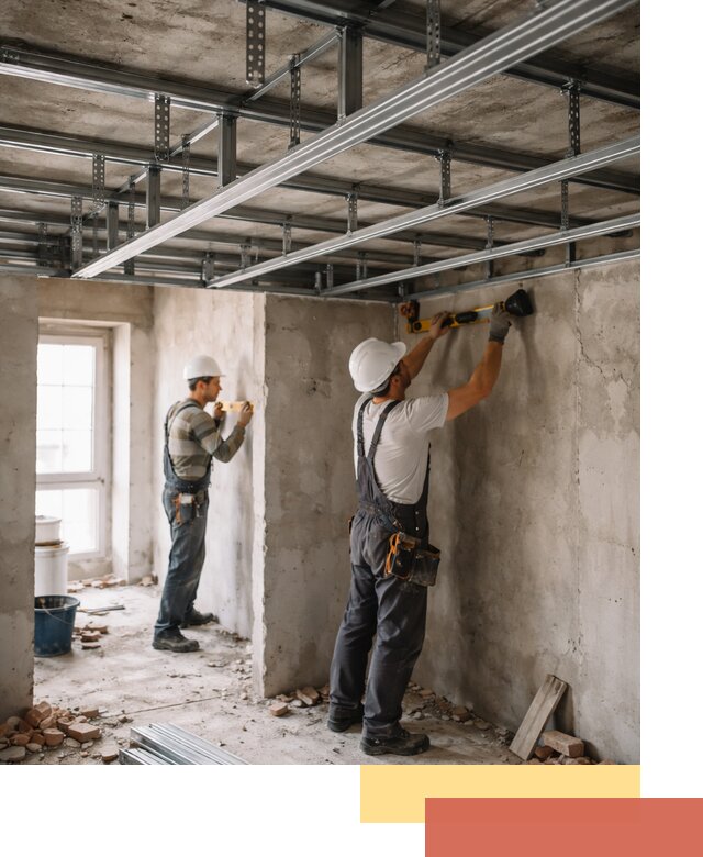 Монтаж каркаса потолка из профильного профиля в Коврове