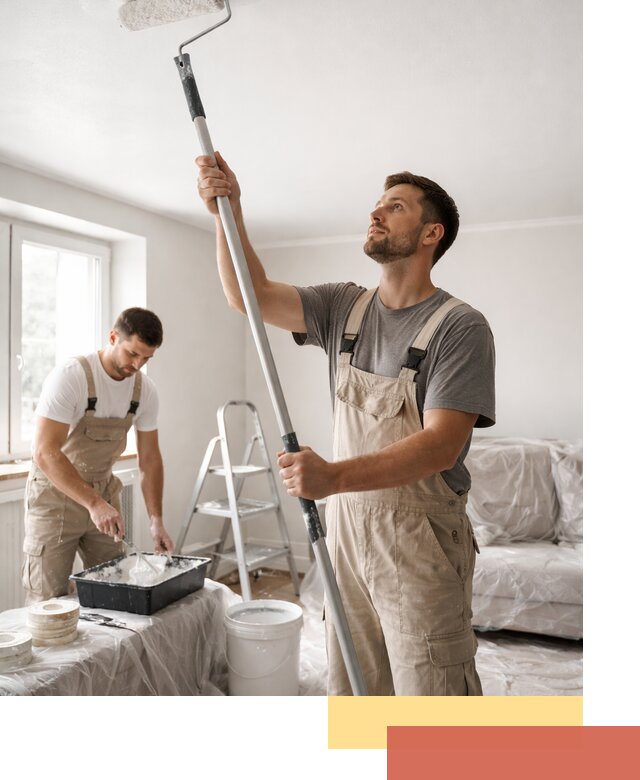 Покраска потолка водоэмульсионной краской в Коврове