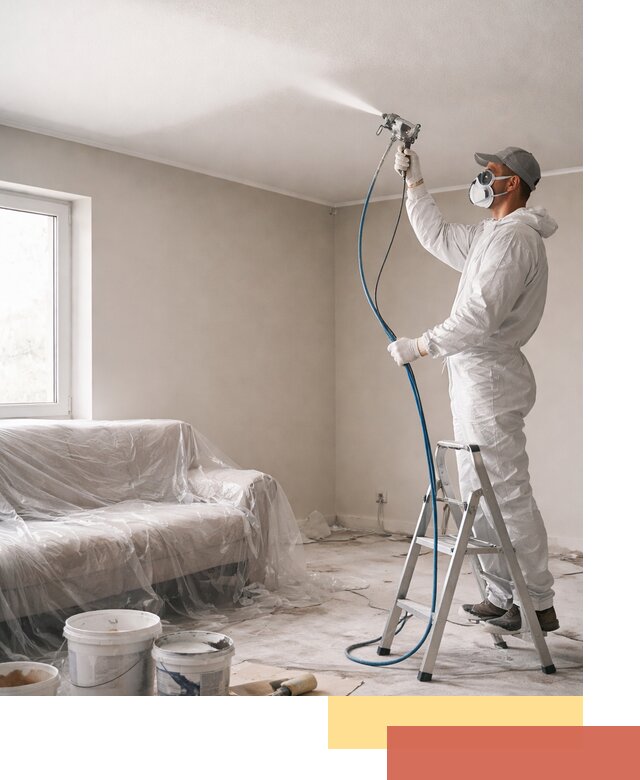 Покраска потолка краскопультом в Коврове быстро и качественно