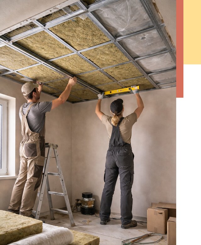 Шумоизоляция потолка в Коврове от 1279 руб. под ключ — услуги ОТДЕЛОЧНИК-Квр