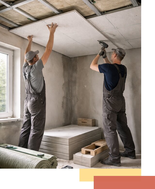 Шумоизоляция потолка панелями ЗИПС в Коврове